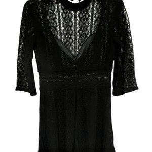 Dance & Marvel Black Lace Swing Skater Dress Size M